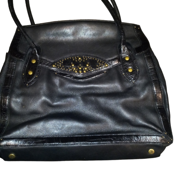 Cole hann vintage black and gold leather purse - Picture 3 of 10